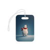 Polar Bear Holiday Luggage Tag - Cute Winter Travel ID with Scarf